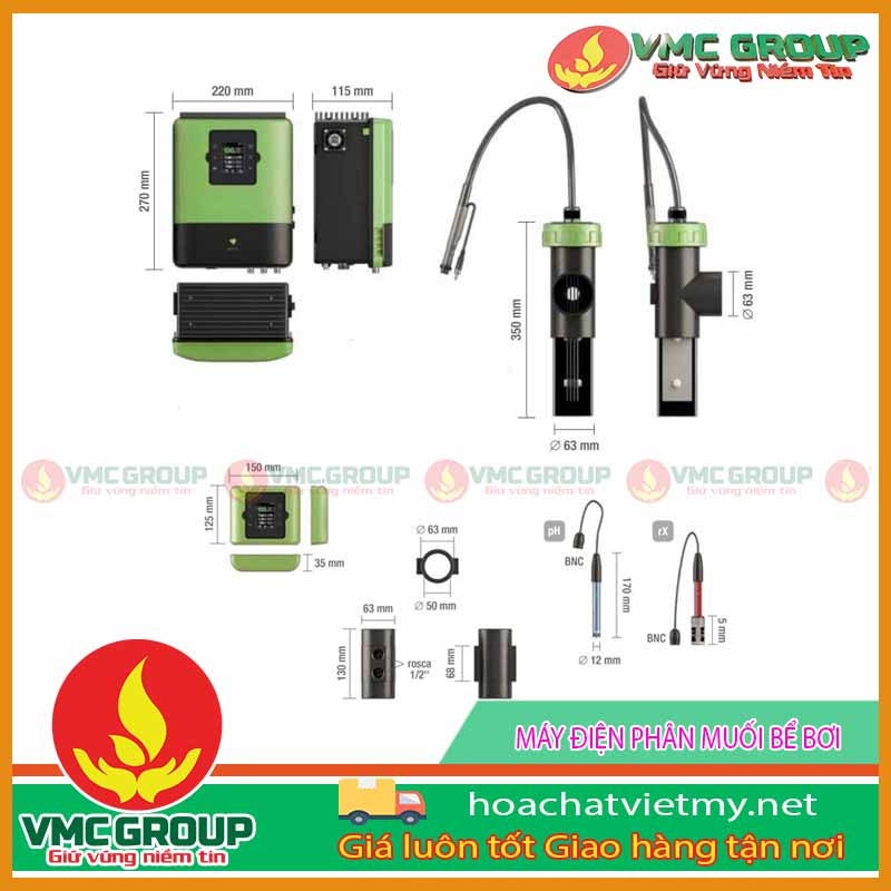 Máy điện phân muối bể bơi Máy điện phân muối bể bơi