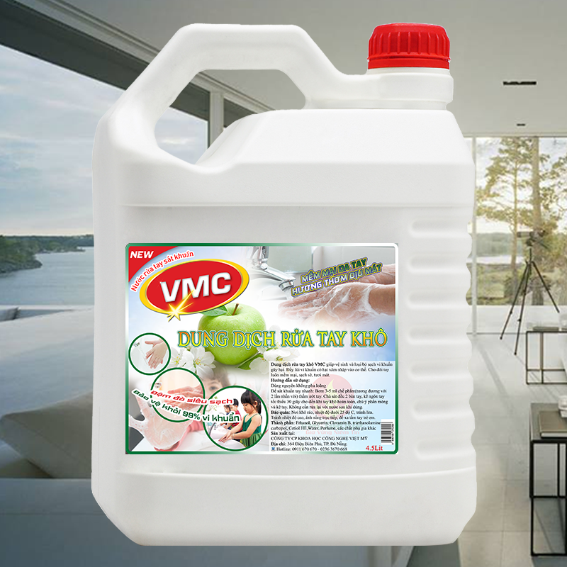 DUNG DỊCH RỬA TAY KHÔ SÁT KHUẨN VMC 4 5LIT