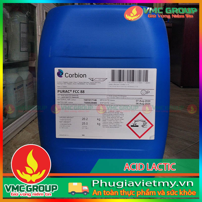 Axit lactic có dạng lỏng màu vàng nhạt