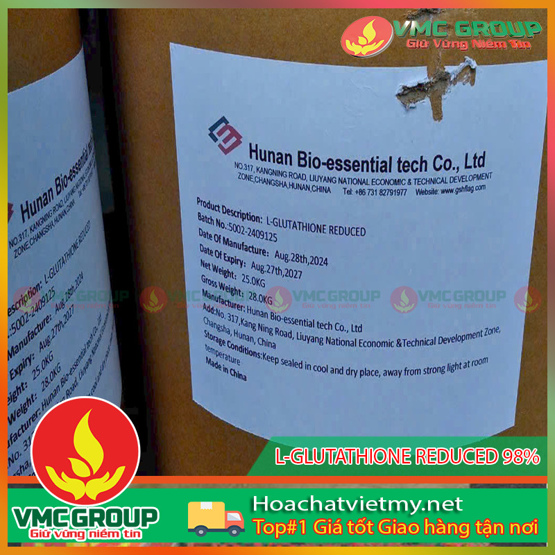 L-GLUTATHIONE REDUCED 98% THUNG 25KG TRUNG QUOC L-GLUTATHIONE REDUCED 98% THUNG 25KG TRUNG QUOC