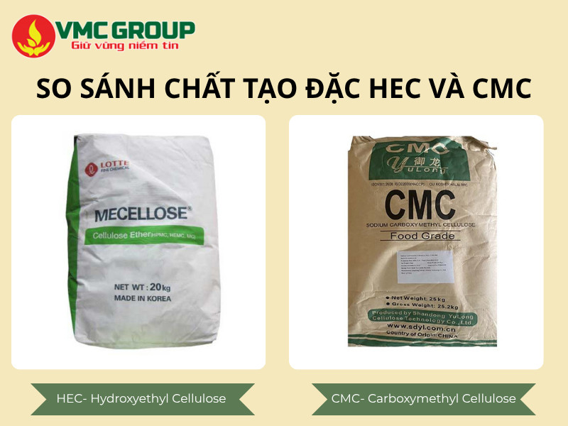 So sánh chất tạo đặc HEC và CMC
