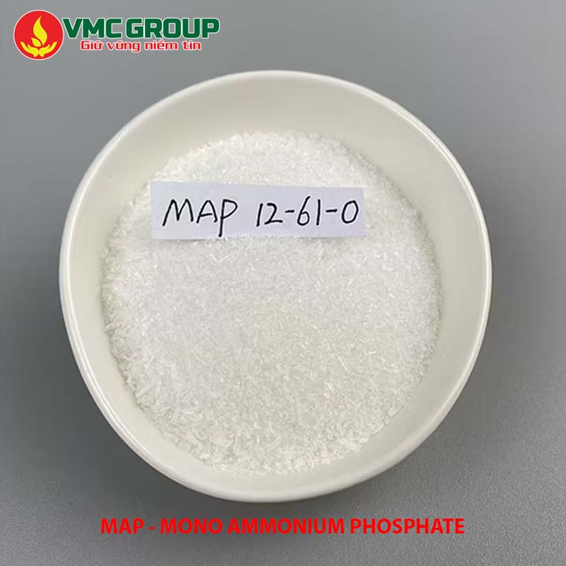 Mono Ammonium Phosphate- MAP có dạng tinh thể màu trắng