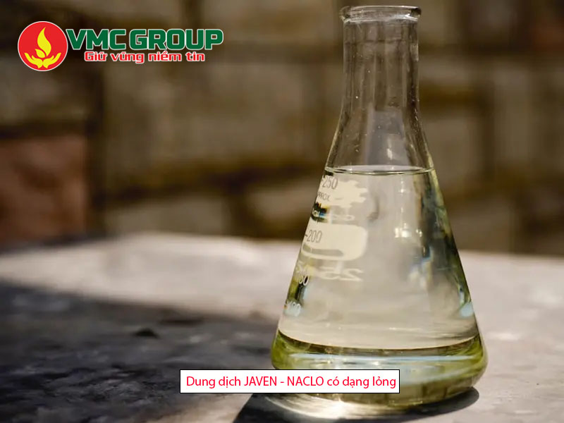 Dung dịch Javen có dạng lỏng trong suốt màu vàng nhạt
