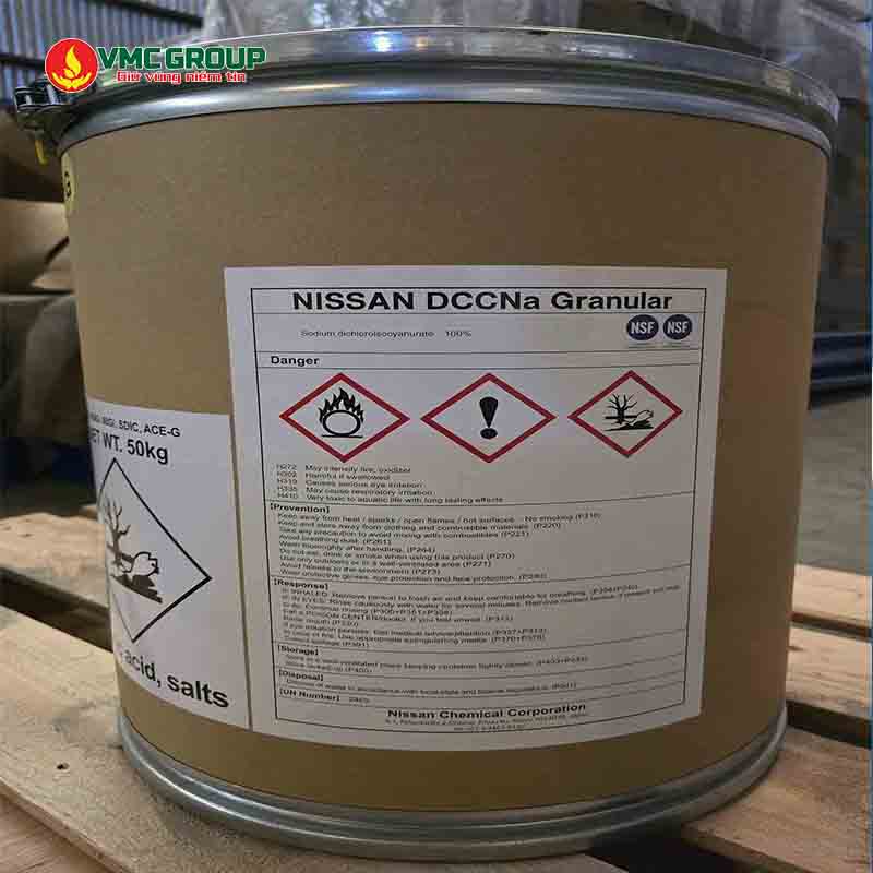 DCCNA DANG HAT NISSAN NHAT BAN THUNG 50KG - SODIUM DICHLOROISOCYANURATE DCCNA DANG HAT NISSAN NHAT BAN THUNG 50KG – SODIUM DICHLOROISOCYANURATE