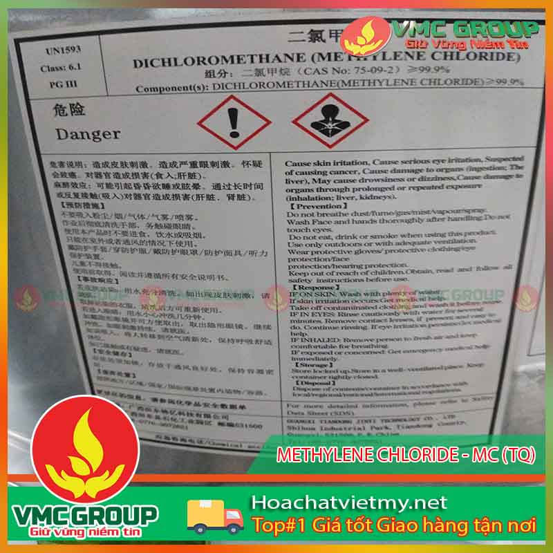 DICHLOROMETHANE METHYLENE CHLORIDE (MC) HANG JINYI TECHNOLOGY TRUNG QUOC PHUY 270KG
