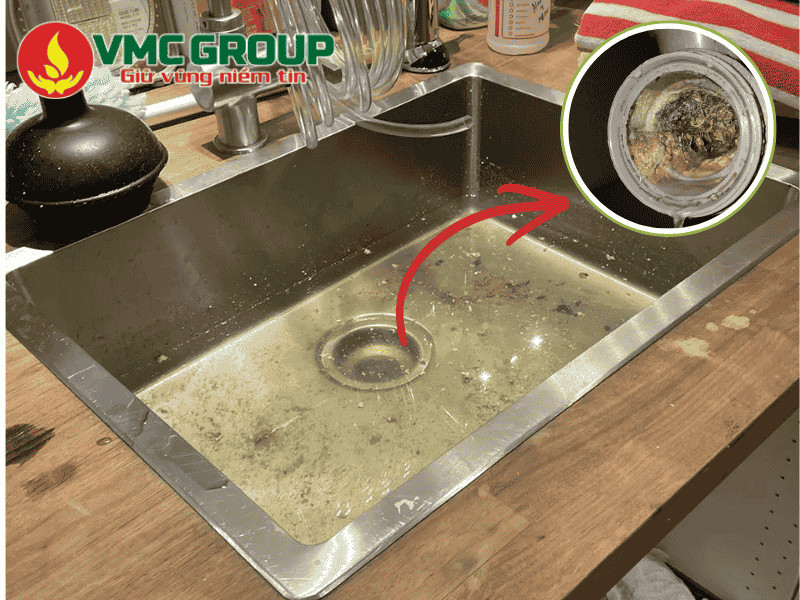 Nguyên nhân bồn rửa chén thoát nước chậm