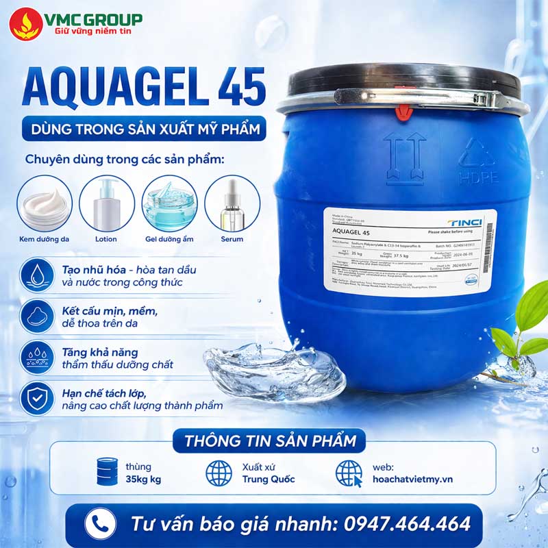 Lợi ích của Aquagel 45 trong mỹ phẩm