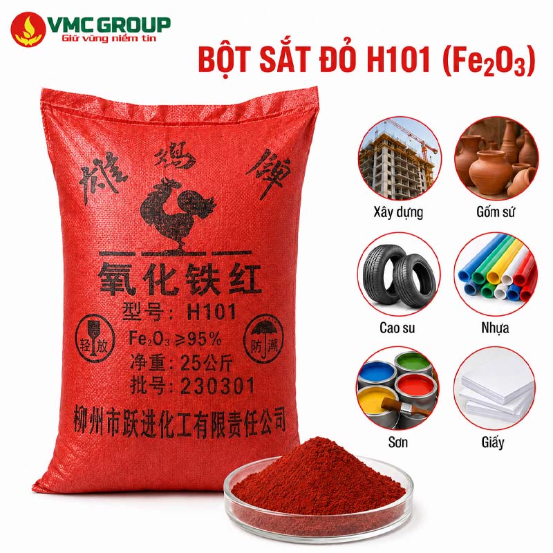 BOT SAT DO H101 (FE2O3) NHA MAY CON GA TRUNG QUOC BAO 25KG