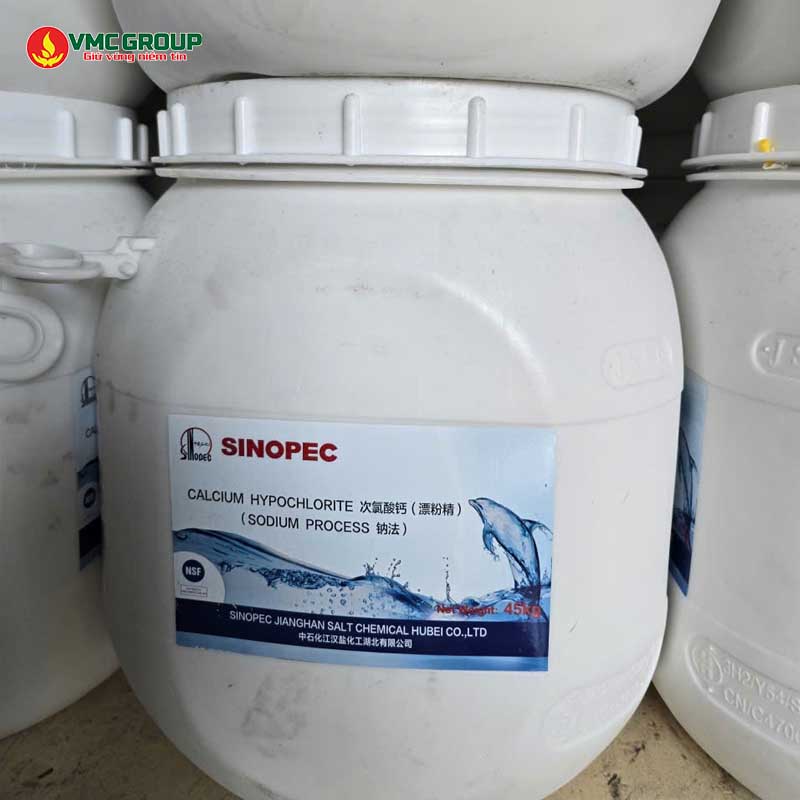 CHLORINE SINOPEC TRUNG QUOC THUNG LUC GIAC 45KG CHLORINE SINOPEC TRUNG QUOC THUNG LUC GIAC 45KG