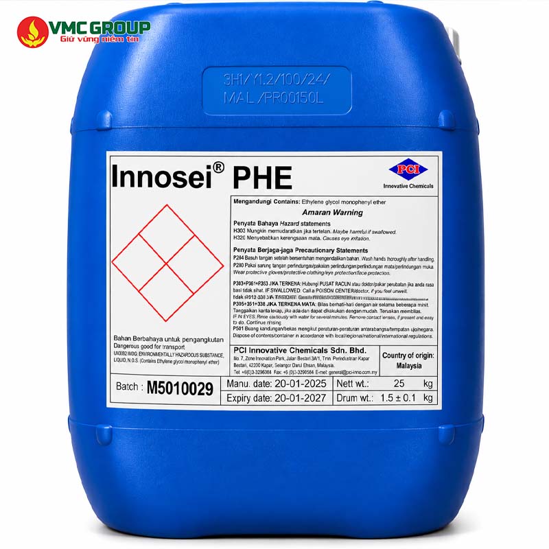 PHENOXYETHANOL PCI MALAYSIA CAN 25KG CHAT BAO QUAN MY PHAM PHENOXYETHANOL PCI MALAYSIA CAN 25KG CHAT BAO QUAN MY PHAM