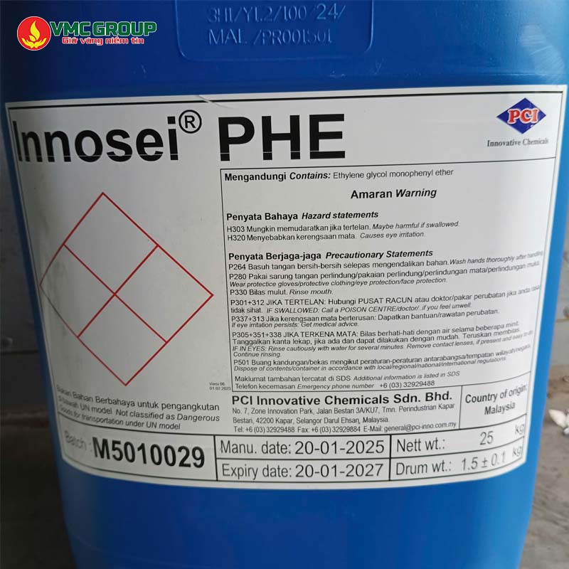PHENOXYETHANOL PCI MALAYSIA CAN 25KG PHENOXYETHANOL PCI MALAYSIA CAN 25KG